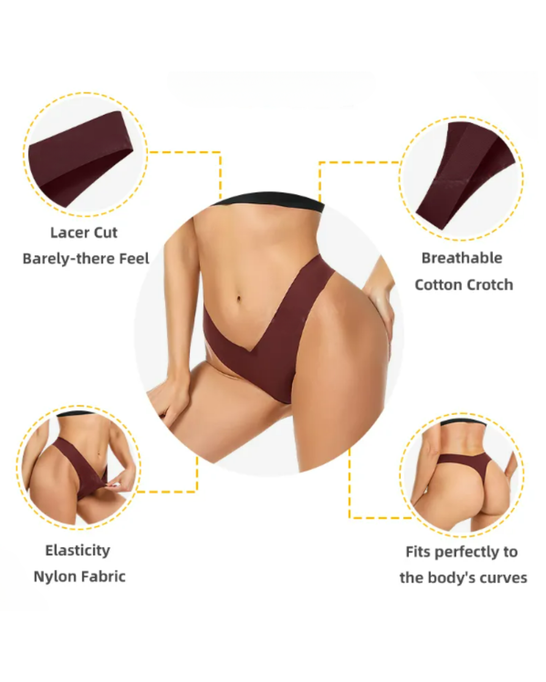 ✦ Seamless Thong Breathable ✦ 4PCS